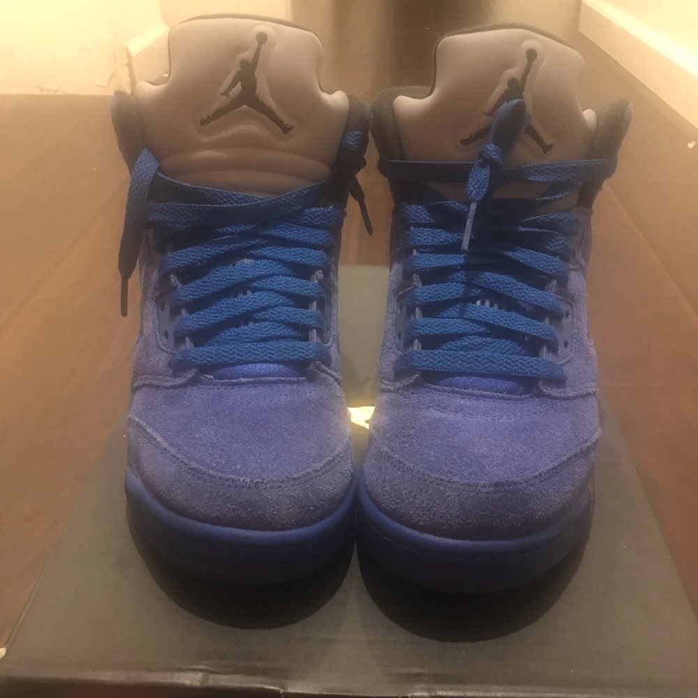 All Blue Jordan 5’s